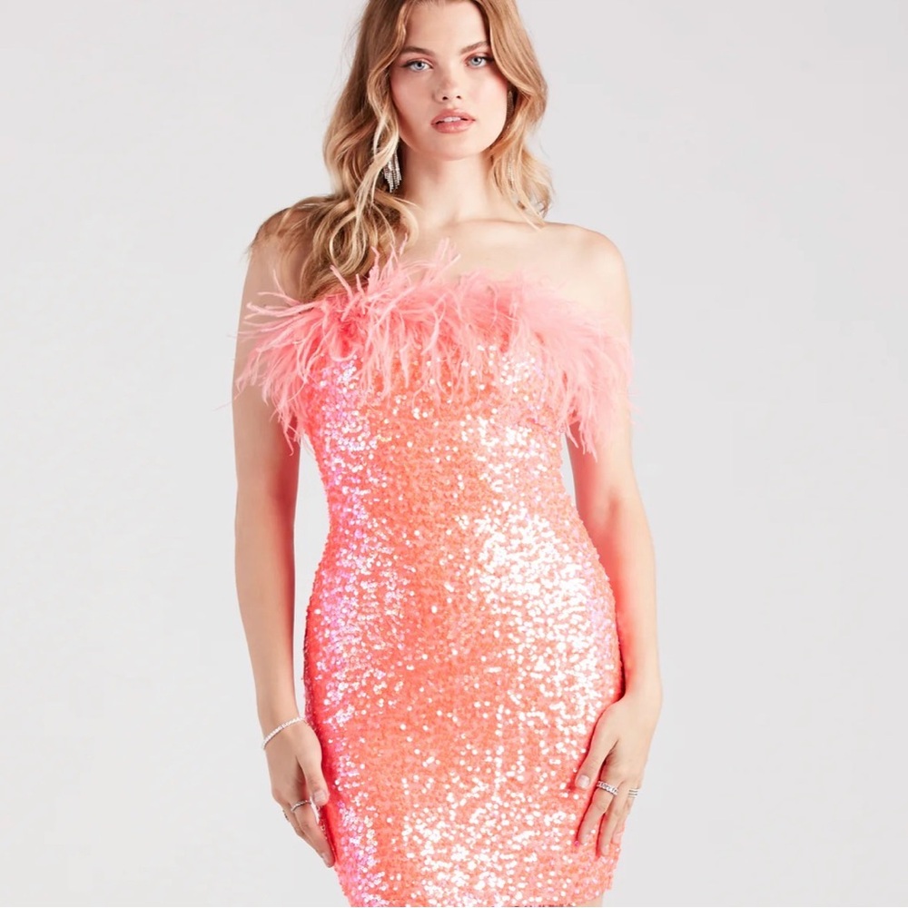 Windsor sparkly strapless mini dress